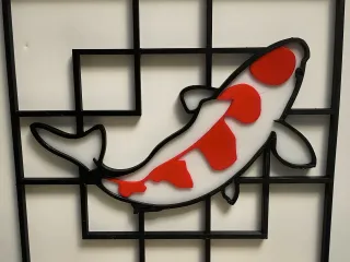 Decorative Koi Panel / Wall Art - Kohaku 2