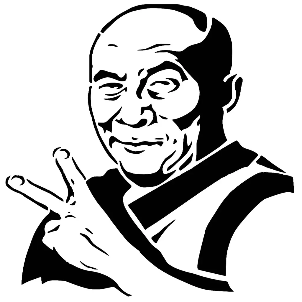 14. Dalai Lama Schablone