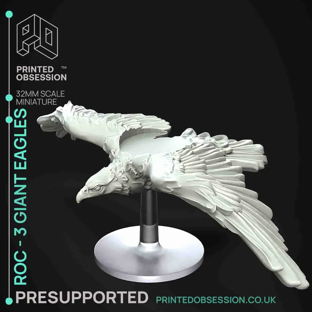 Roc - 3 Giant Eagles - PRESUPPORTED - 32mm scale