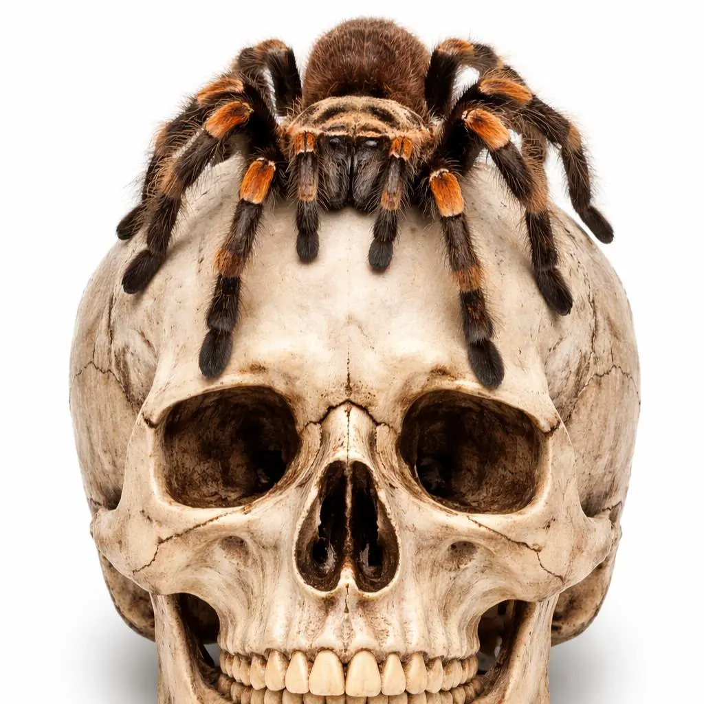 Spider on skull