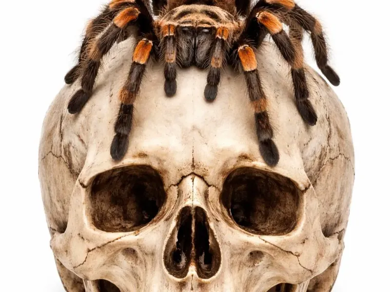 Spider on skull