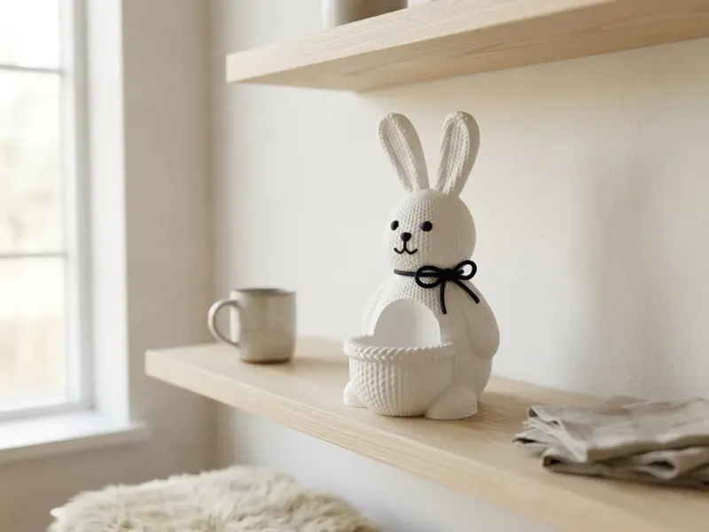 Textured Bunny Easter Egg Holder - Cute Egg Stand