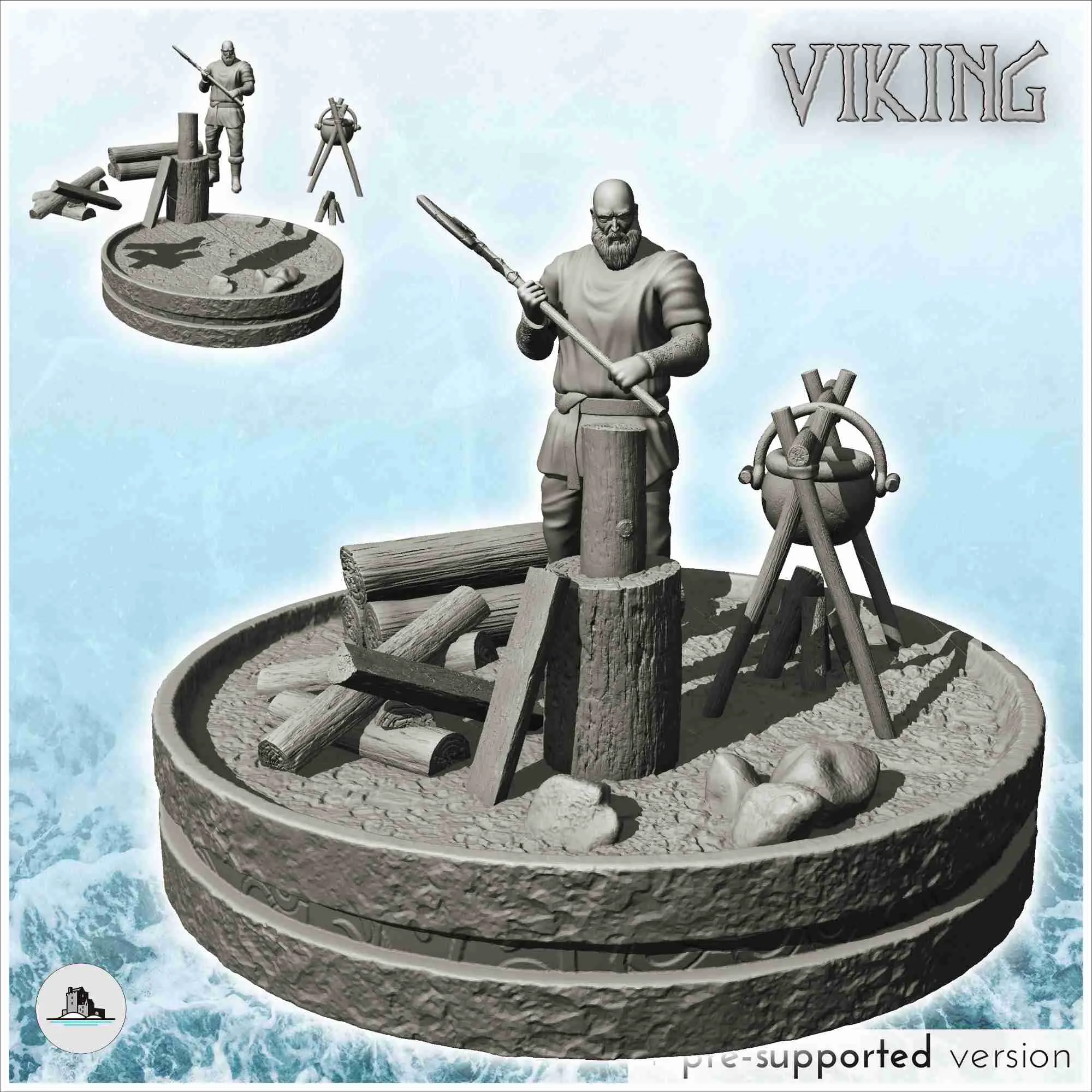 Medieval lumberjack with axe and stew (13) - scenery medieva