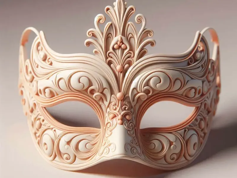 3289  Venetian Carnival Mask Color 3D Model  figurine  STL