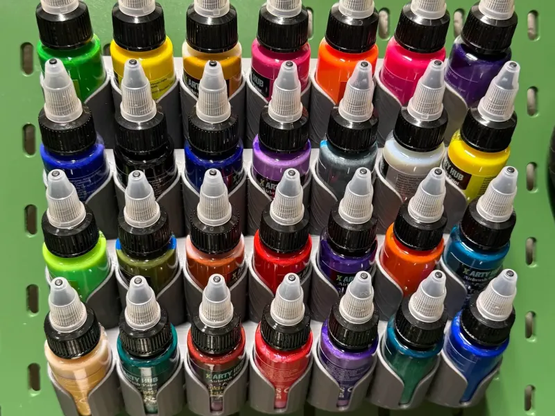 26mm Paint bottle organizer for Ikea Skadis style pegboard