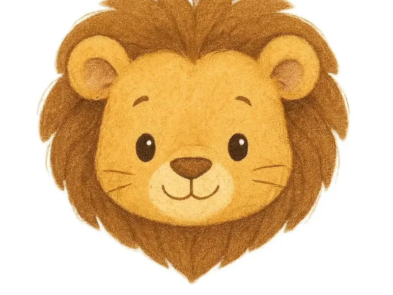 Leon Infantil - Lienzo