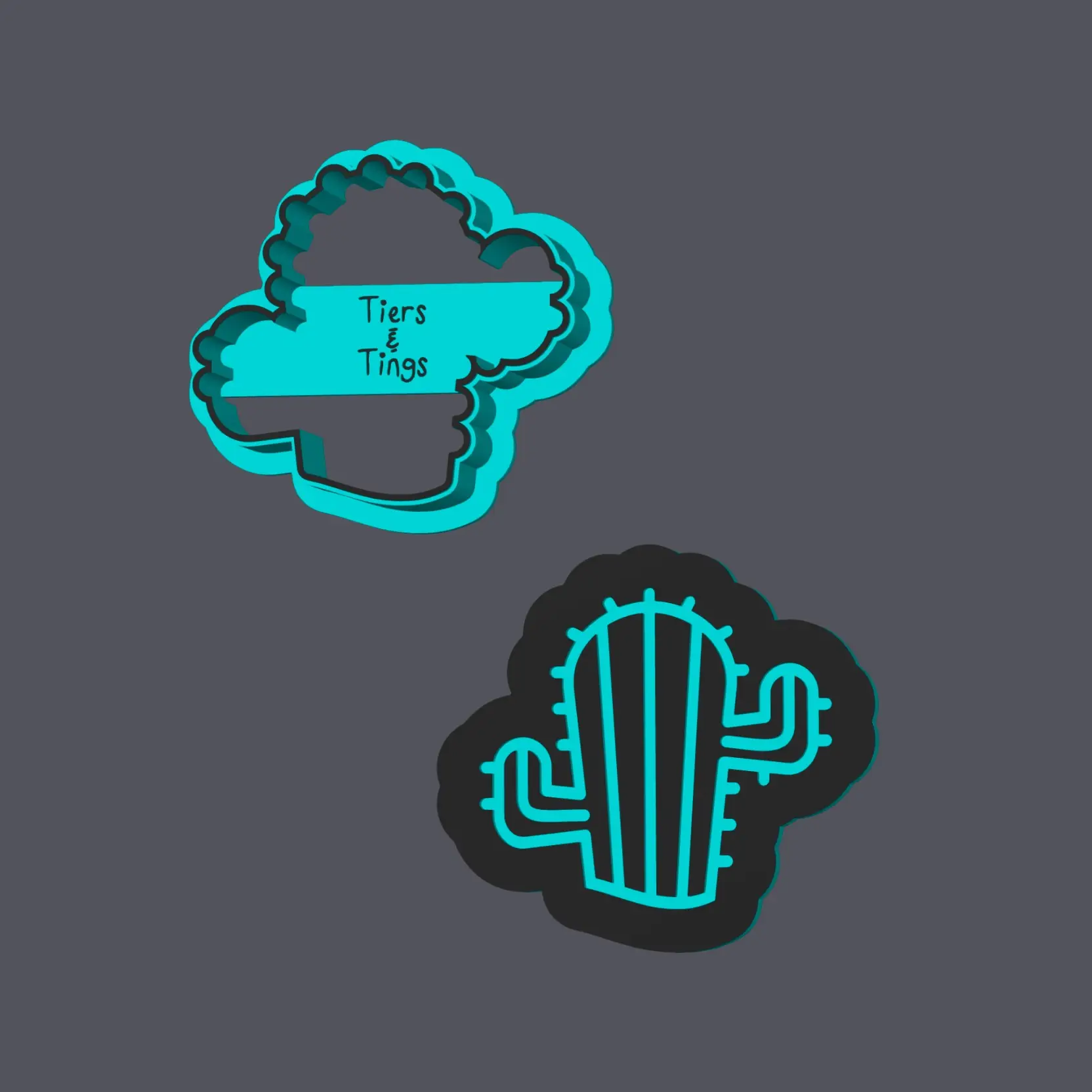 Cactus - Cookie Cutter with embosser (3 sizes)