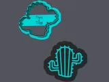 Cactus - Cookie Cutter with embosser (3 sizes)-0