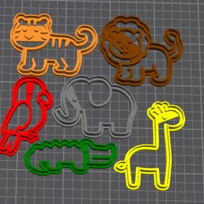 jungle animals Cookie Cutter Set – 3D Printable STL