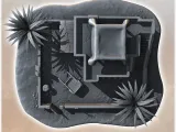Desert house with palm tree and low walls (7) - miniatures w-4