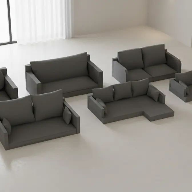 Miniature sofas and cushions 