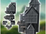 Large medieval building with round tower, terrace and access-4
