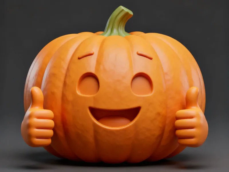 Smile Pumpkin with Thumbs up Halloween