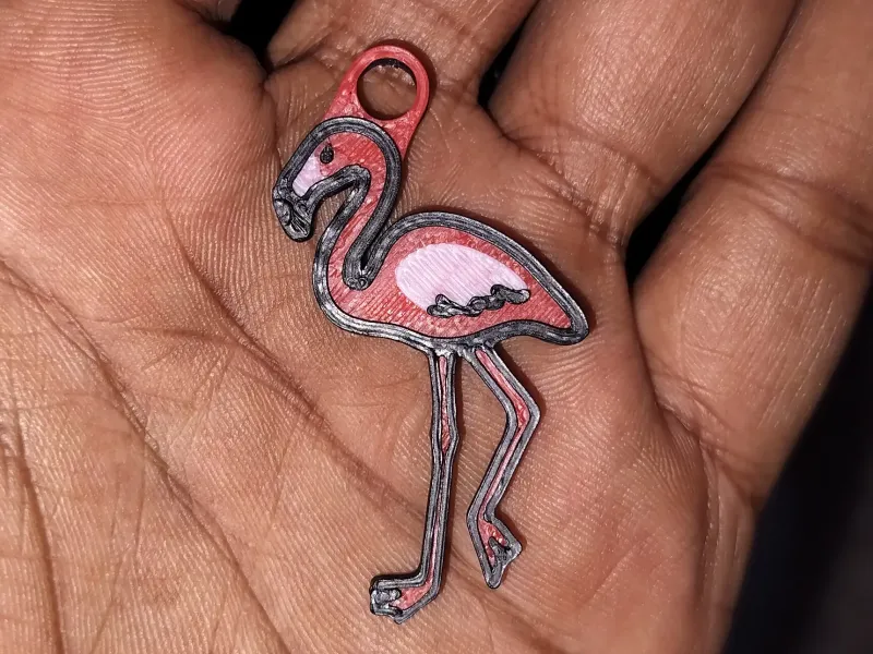 Flamingo keychain