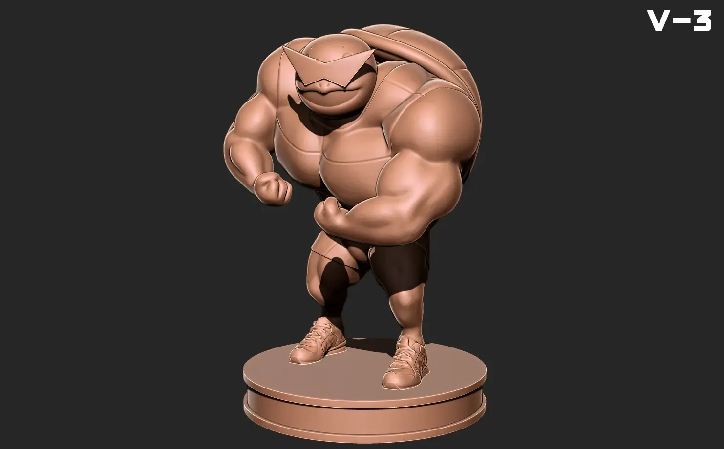 Squirtle bodybuilder V-3 - Pokemon 3D print model