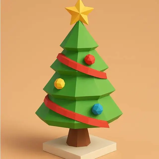 Low Poly Christmas Tree 3D Model