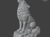 Howling Wolf Statue STL-1