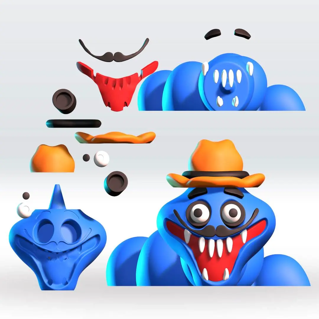 HUNGRY WORM Daddy STL Multipart 3D Model Fanart