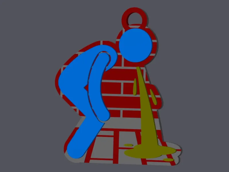 Man Throwing Up - Keychain v2