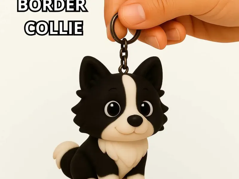 Border collie keychain
