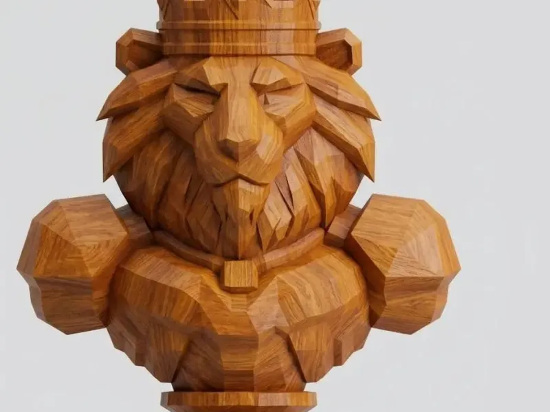 Pieza de ajedrez Rey leon papelcraft 