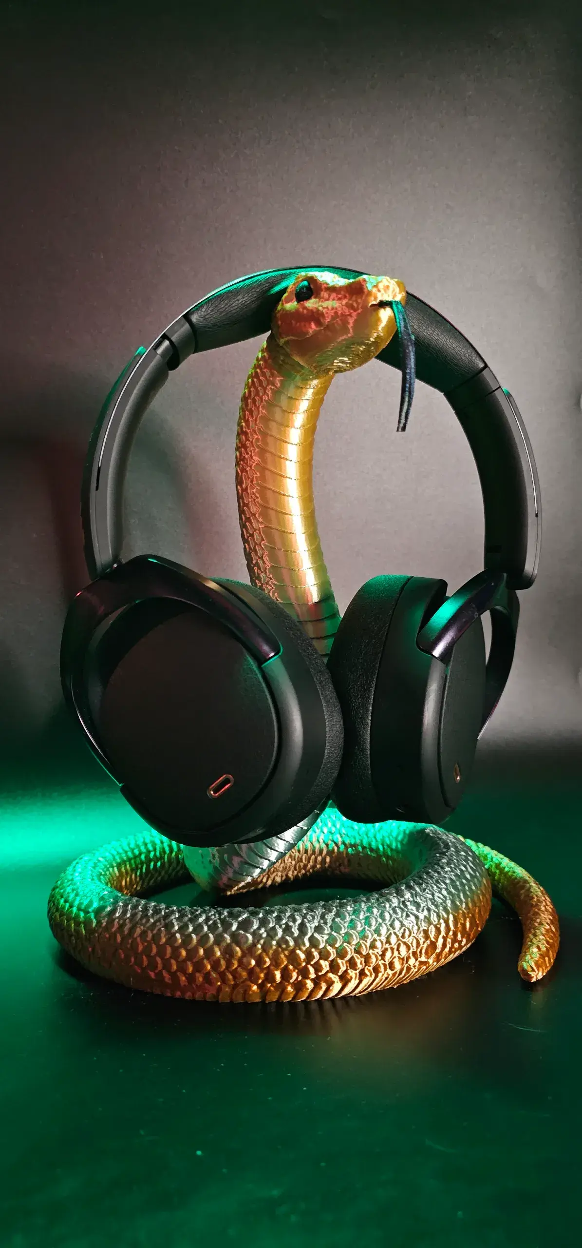 Lucky snake sculpture/ headphones stand