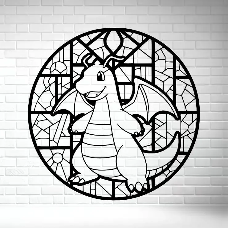 🐉🔥 Dragonite 2D Wall Art – Printable Design