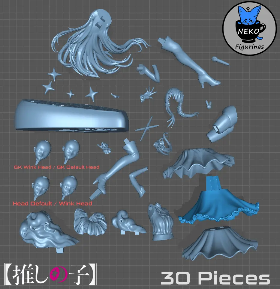 Characters & Creatures STL indir - Hoshino Ai - Oshi No Ko 3D
