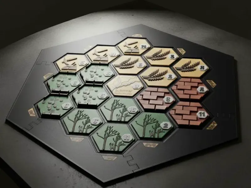 Custom Catan Board Game | 3D Modular Hex Board