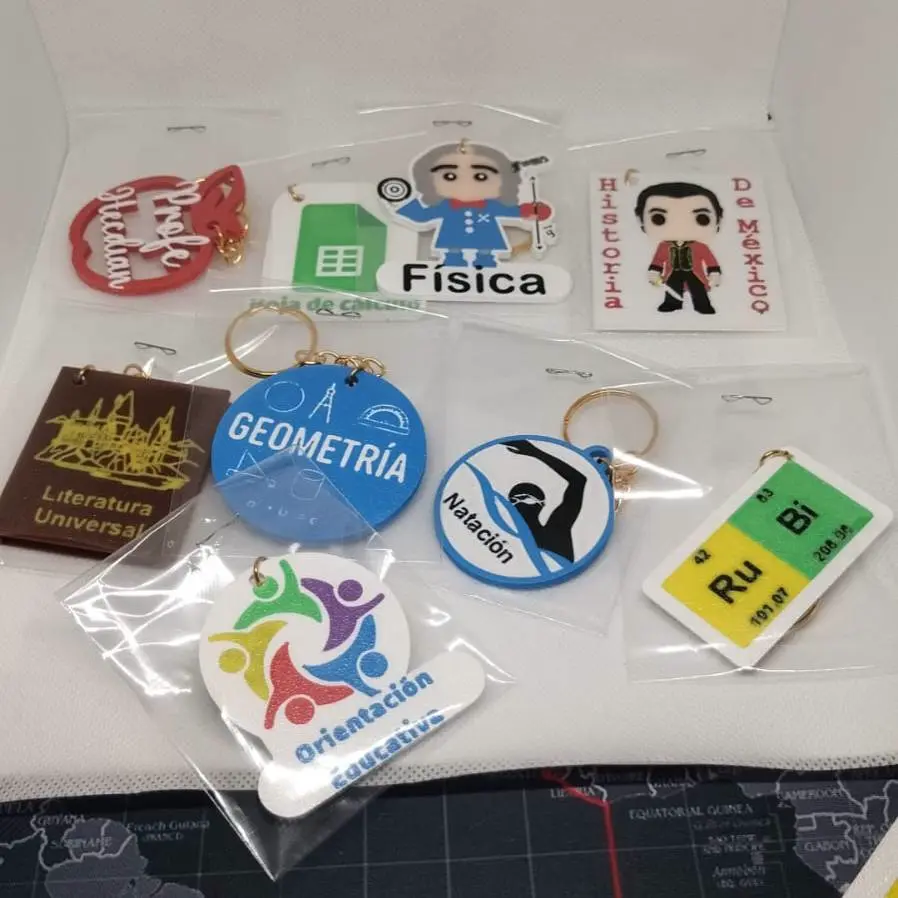 Llaveros de asignaturas para la escuela