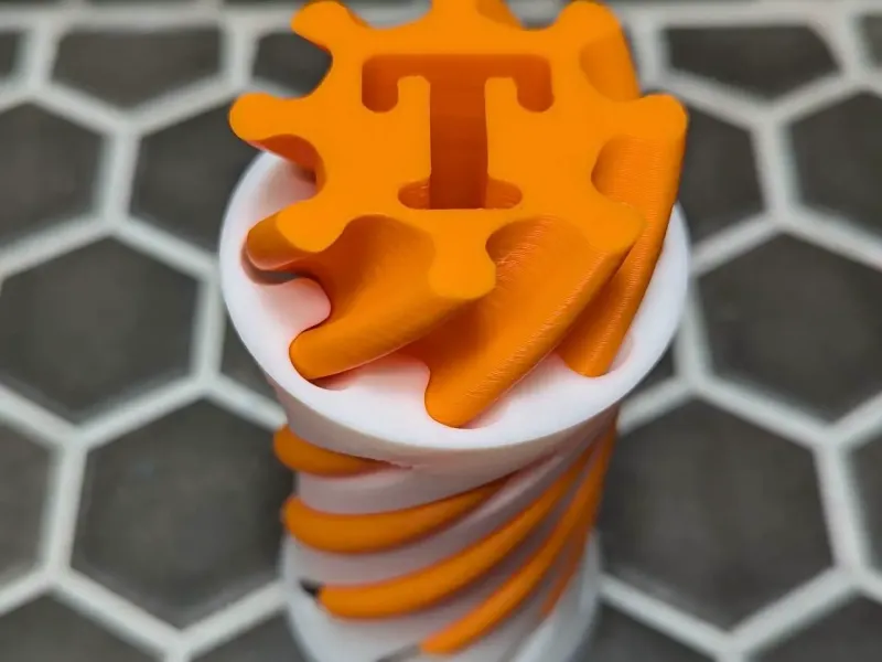 Spiral Vortex Fidget Letter T - Passthrough Toy 180 deg