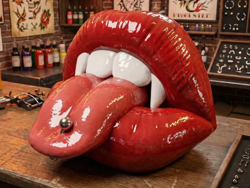 VampTongue, Baiser Sanglant, Lèvres de Vipère, Art de Bureau