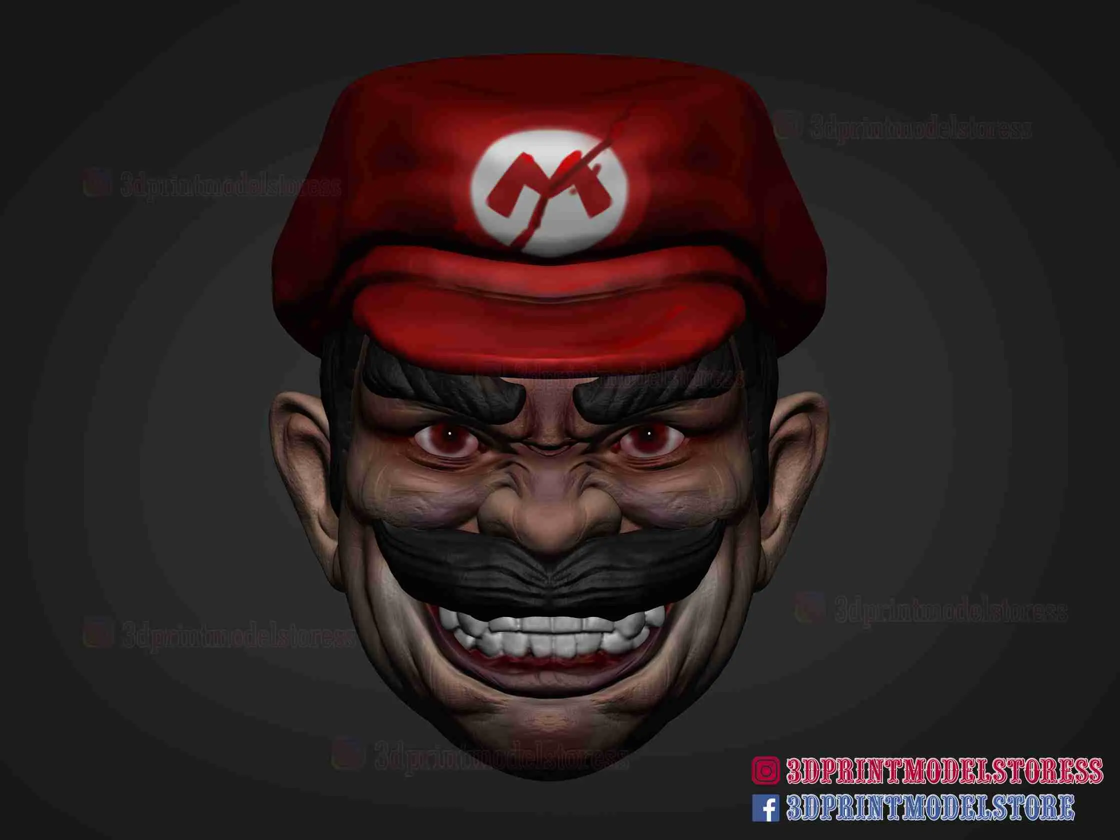 Escultura de cabeza de Diablo Super Mario Bros