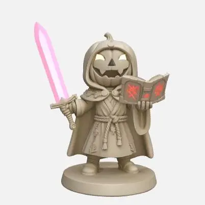 Pumpkin sorce Miniature – 3D Printable D&D Character | Hallo
