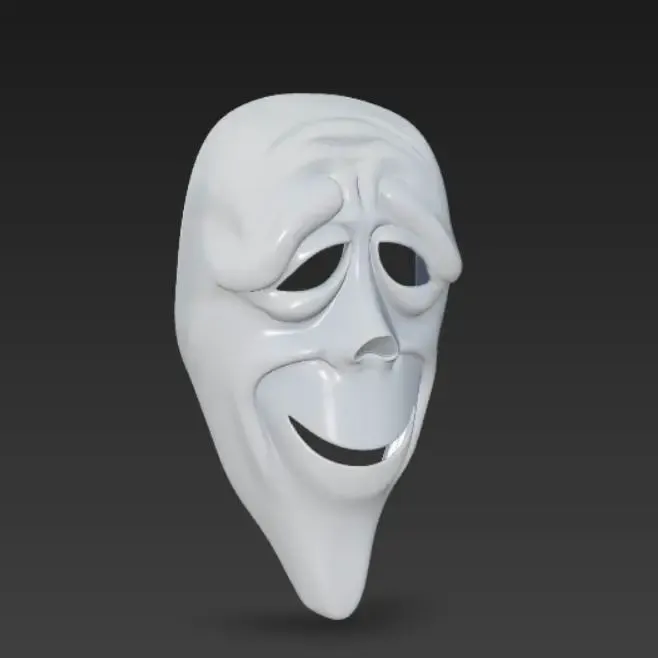 Comedy Mask 3D Model Theatre Drama Face Mask