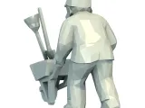 Man Pushing Wheelbarrow Low Poly-2