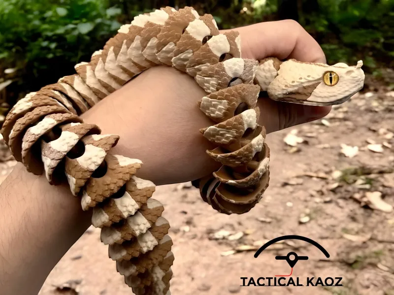 Articulated Gaboon Viper W/ 8mm Glass Eyes