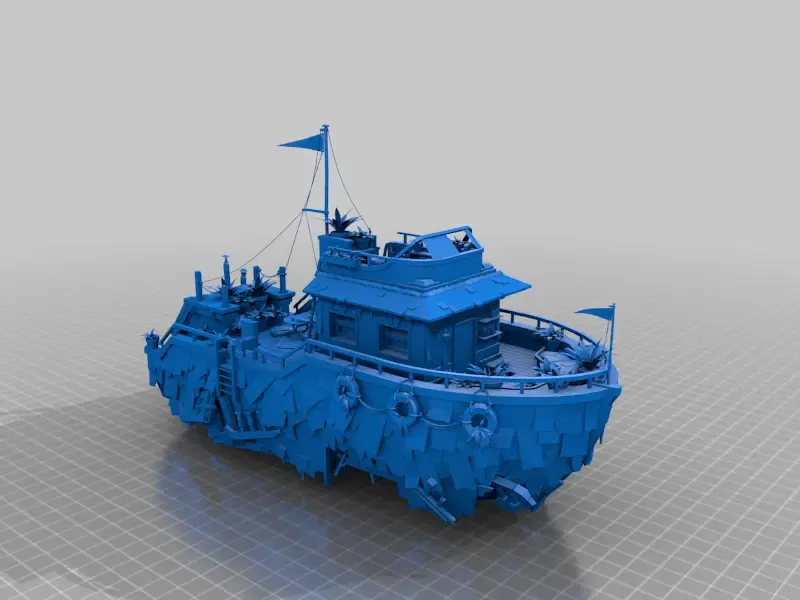 post apoc house boat - terrain