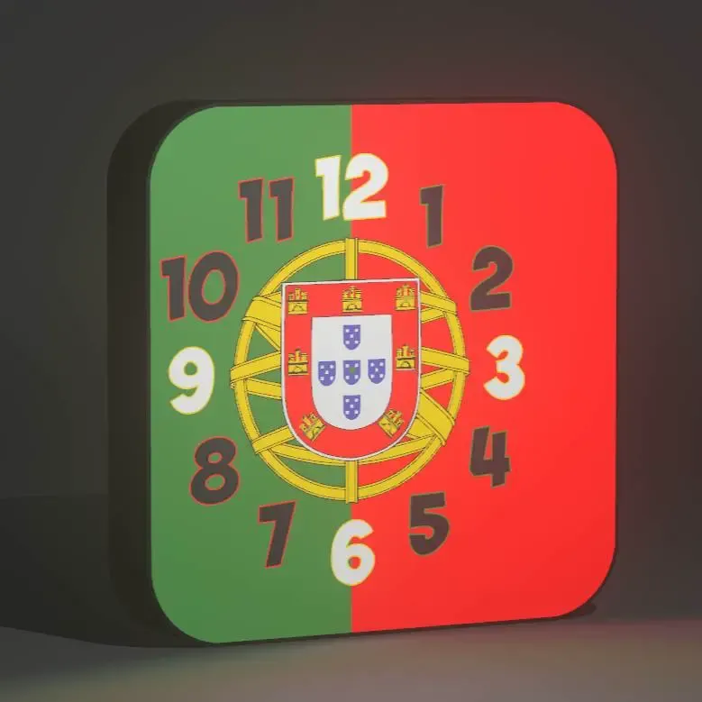 Luminária e Relógio Bandeira de Portugal