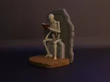 Skelett-Grabstein Buchstütze-2