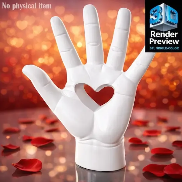 Heart Hand Sculpture STL