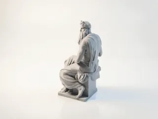 Moses Reading Sculpture Classical Statue 3D Printable