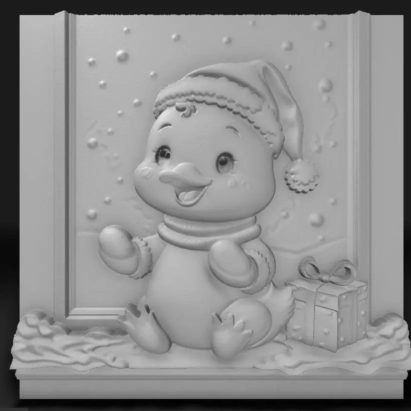 duck with christmas gift