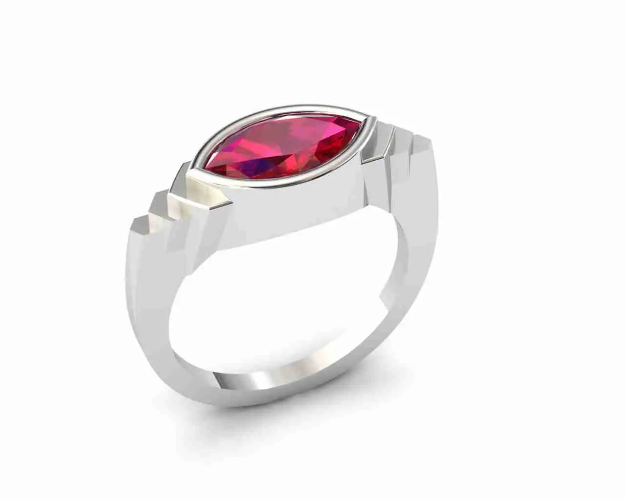 Marquise Diamantring (Rubinring)