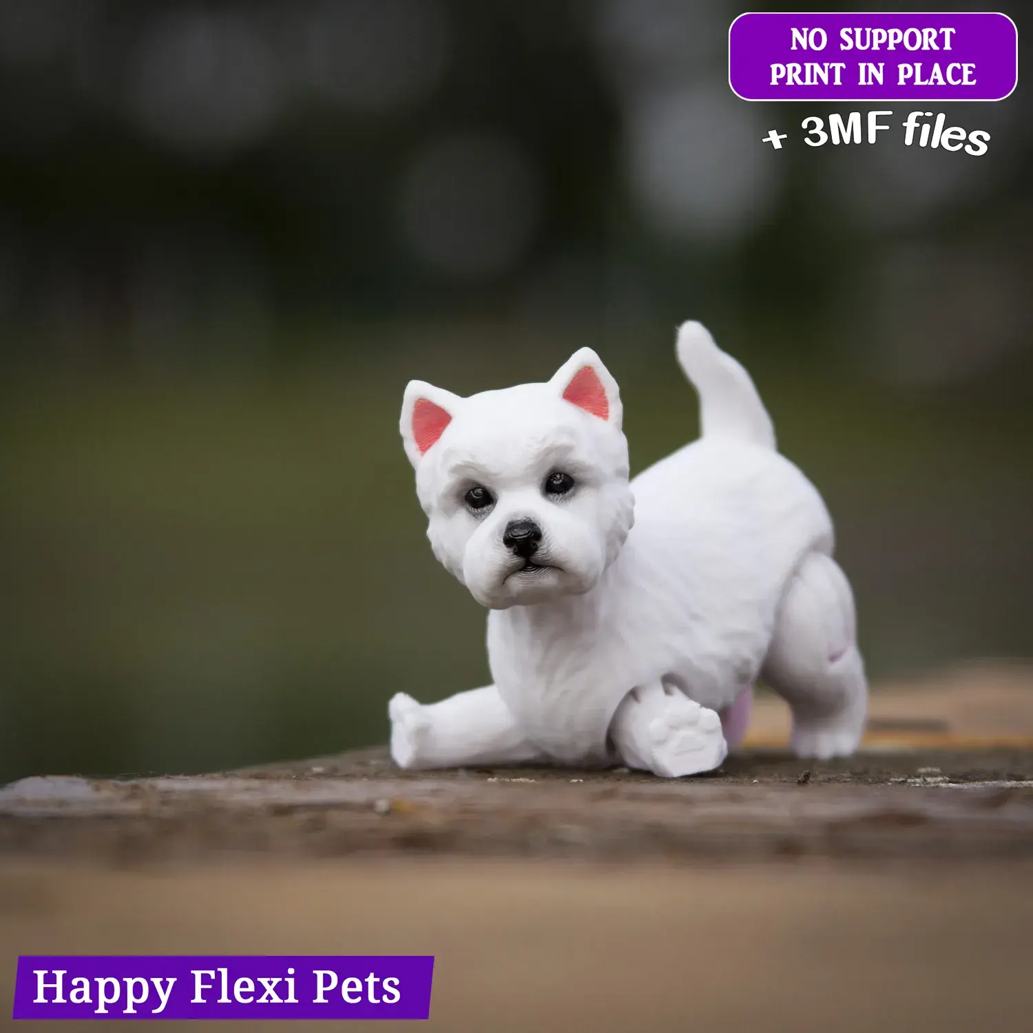 Westie - West Highland White Terrier the realistic flexi toy