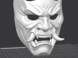 Oni Warrior Wall Mask – 3D Printed Display Piece-1