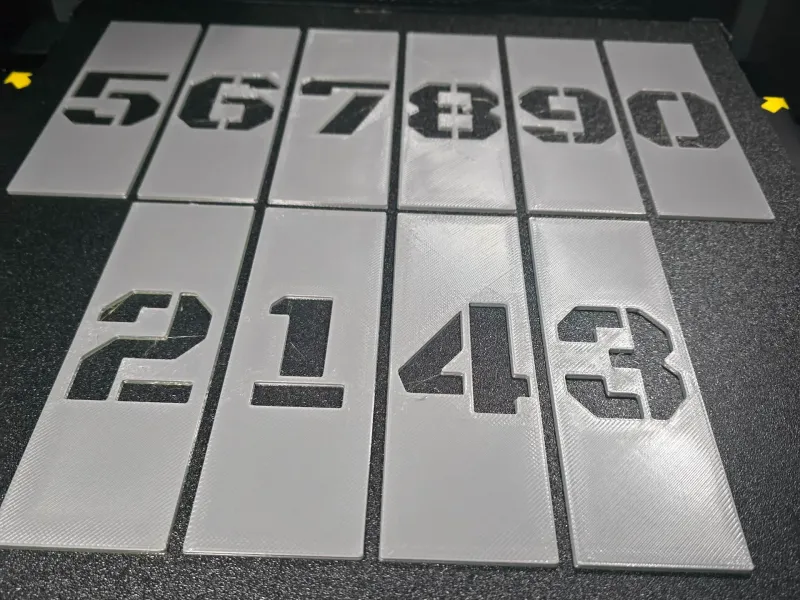 stencils 0-9