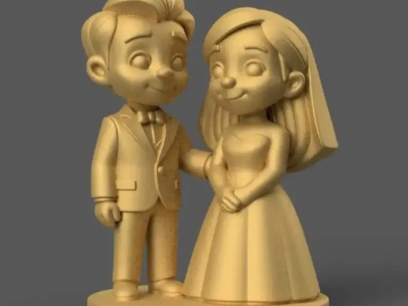 Cute Wedding Couple 3D Print STL Bride Groom