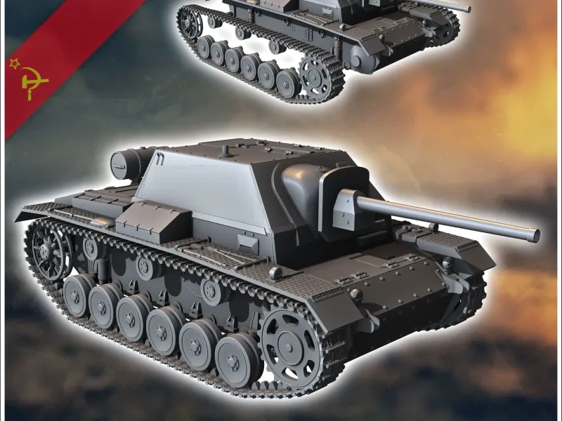 Su-76i 76mm SPG - WW2 miniatures armor war flames world two