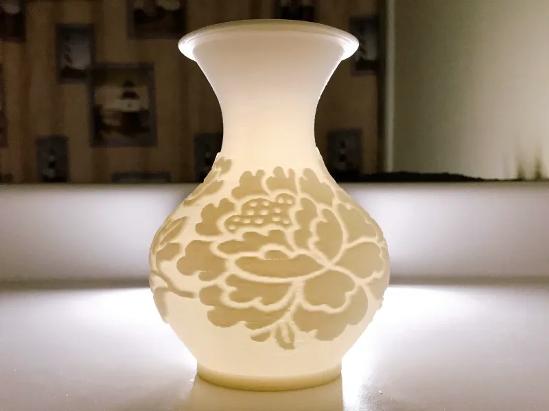 Vaso de litofano 浮雕花瓶